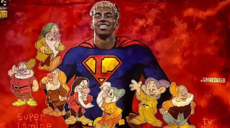 Vandalizan el mural de Lamine Yamal en Barcelona