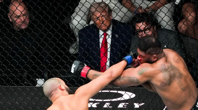 Donald Trump en la UFC en Miami y elogia a Paulo Costa