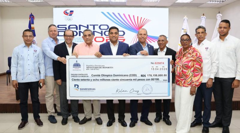 El Gobierno impulsa Santo Domingo 2026: Kelvin Cruz entrega RD$178 millones al COD