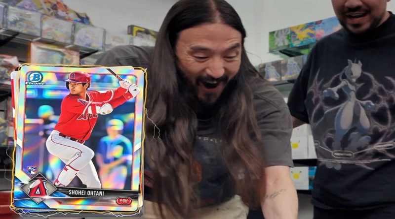 Steve Aoki saca una rara tarjeta de Shohei Ohtani